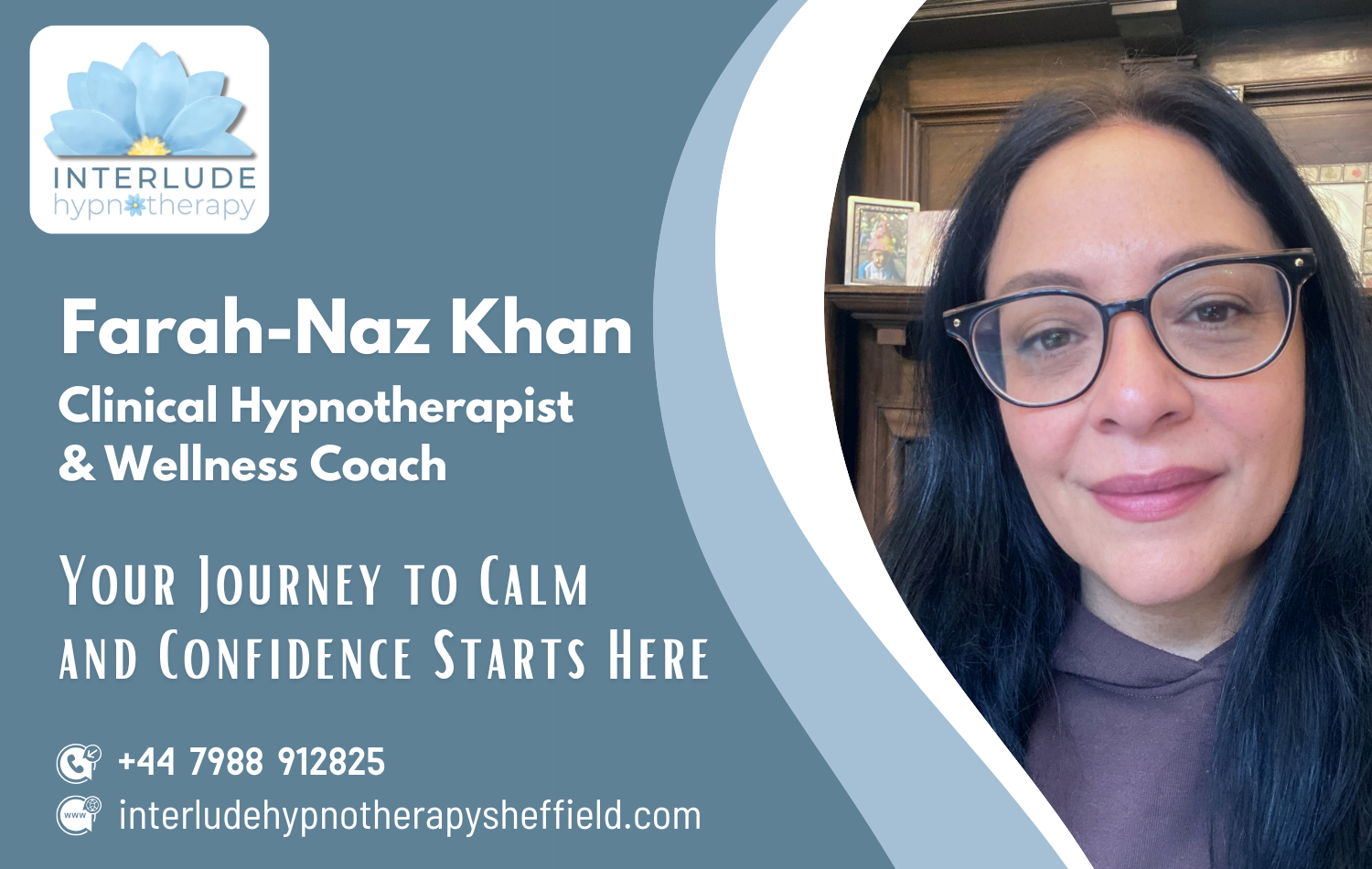 Farah-Naz Khan, Clinical Hypnotherapist and wellness coach in Sheffield,UK.